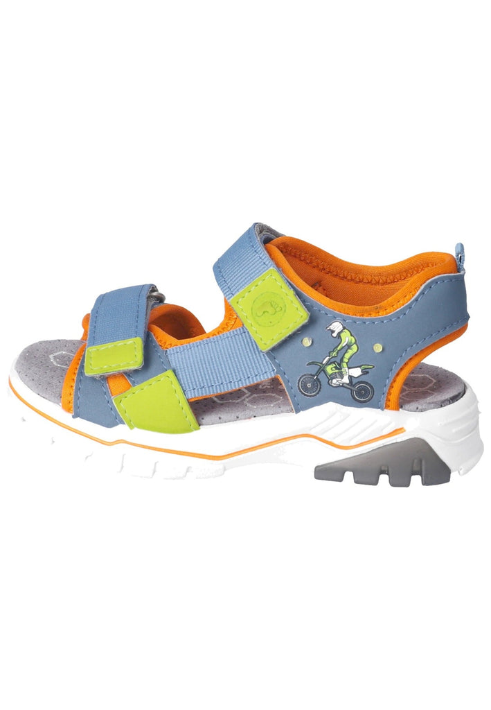 Ricosta Sandalen Lederimitat/Textil Blau/Orange - surf4shoes