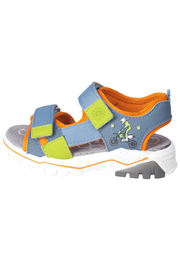 Ricosta Sandalen Lederimitat/Textil Blau/Orange - surf4shoes