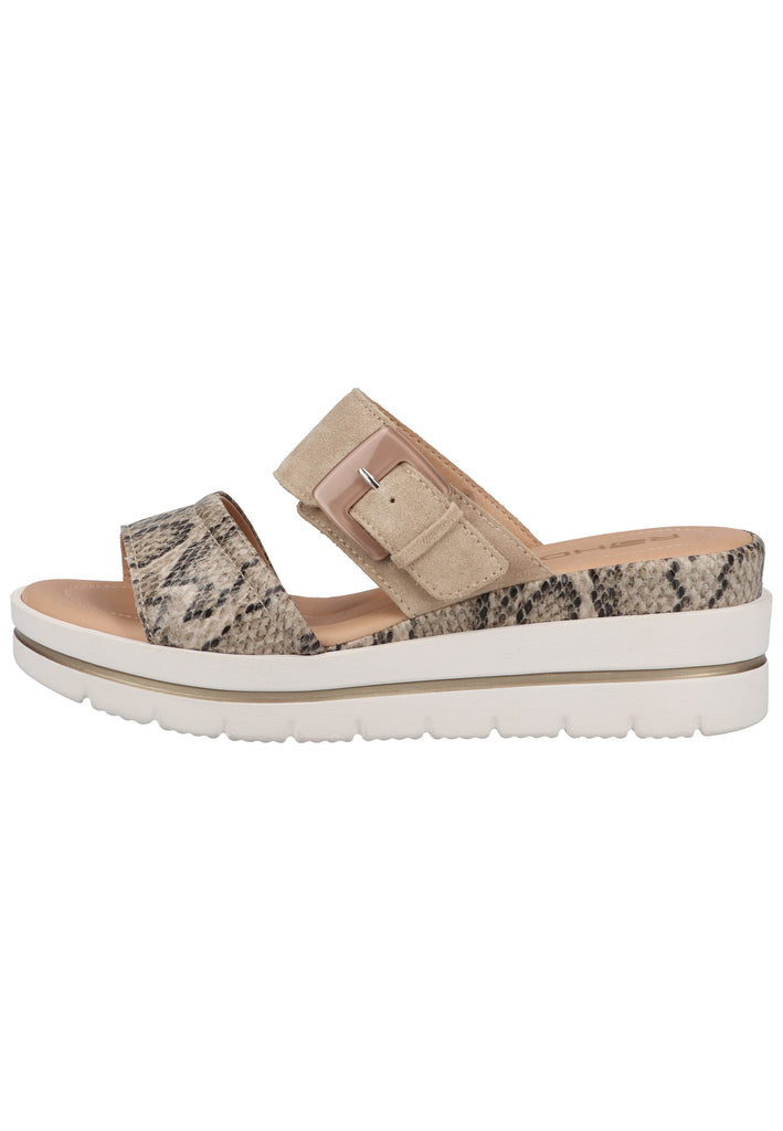Rohde Pantoletten Leder Beige - surf4shoes