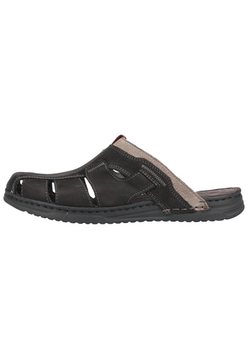 Rohde Pantoletten Nubukleder Schwarz - surf4shoes