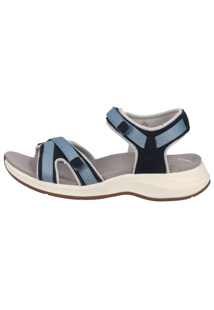 Clarks Sandalen Veloursleder/Textil Blau/Weiß - surf4shoes