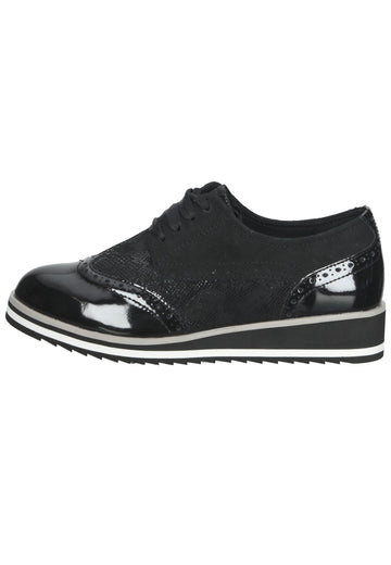 Caprice Halbschuhe Leder Schwarz - surf4shoes