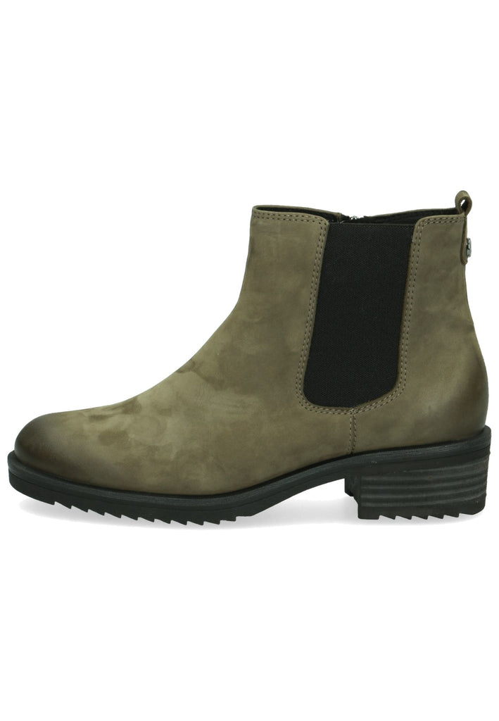 Caprice Stiefelette Nubukleder Oliv - surf4shoes