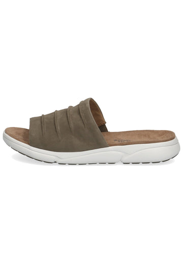 Caprice Pantoletten Veloursleder Dunkelgrün - surf4shoes