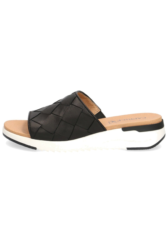 Caprice Pantoletten Nappaleder Schwarz - surf4shoes