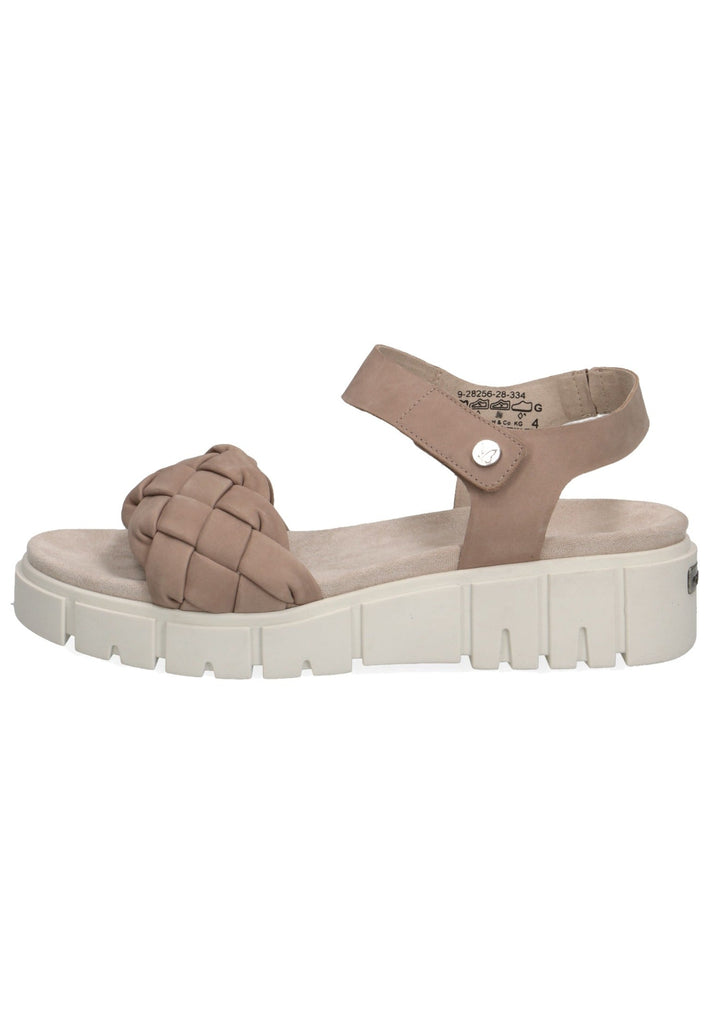 Caprice Sandalen Nubukleder Taupe - surf4shoes
