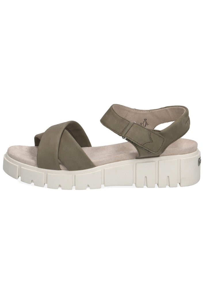 Caprice Sandalen Nubukleder Dunkelgrün - surf4shoes