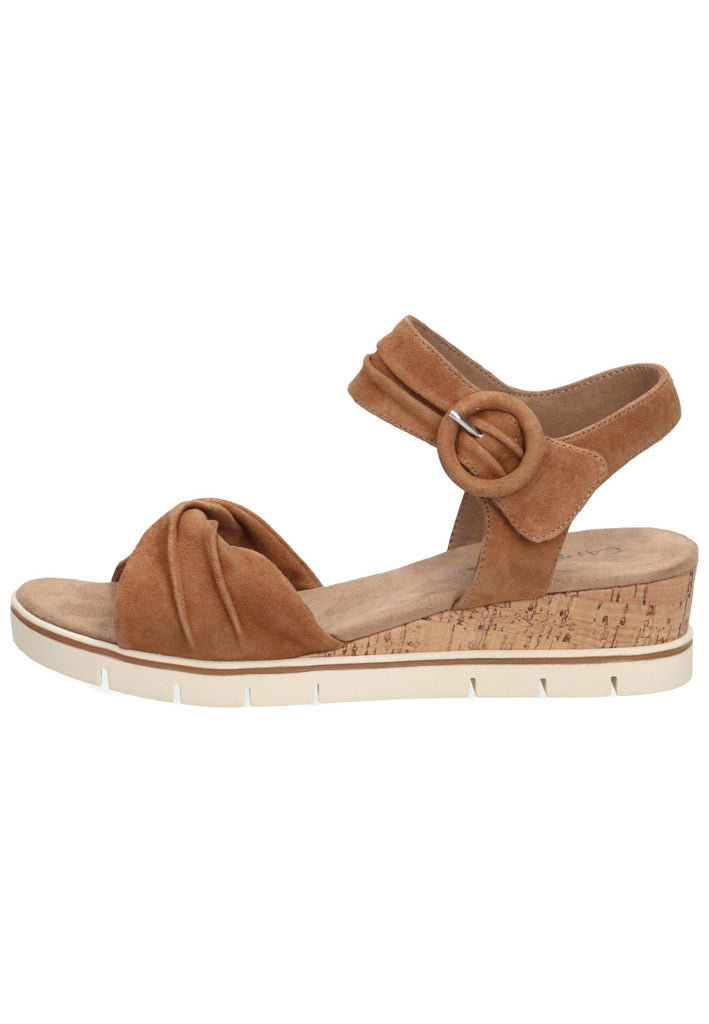 Caprice Sandalen Veloursleder Nuss - surf4shoes