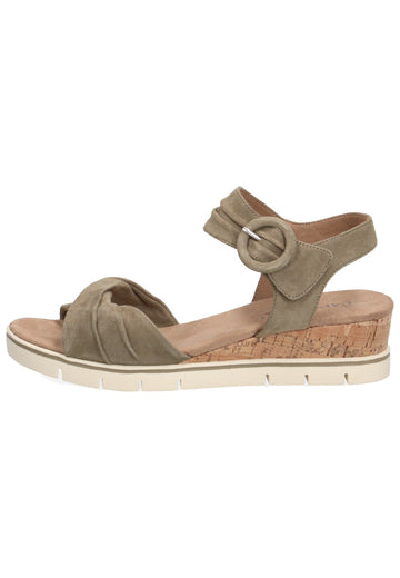Caprice Sandalen Veloursleder Dunkelgrün - surf4shoes