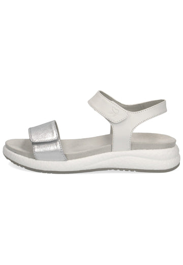 Caprice Sandalen Leder Weiß/Silber - surf4shoes