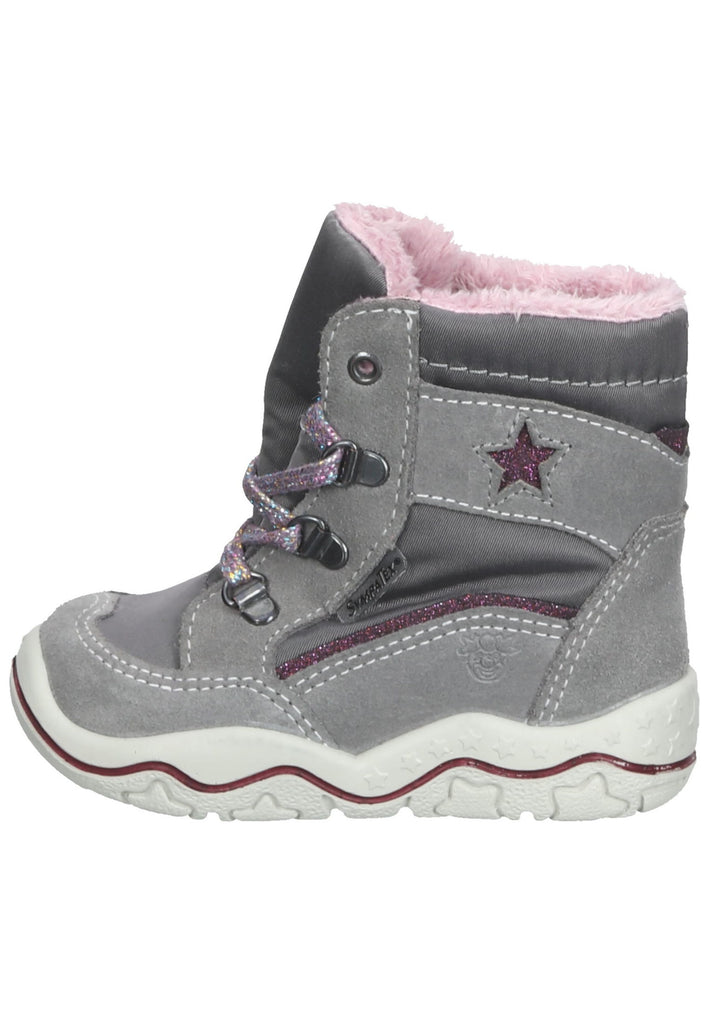 Pepino Stiefel Leder/Textil Grau/Rosa Warmfutter - surf4shoes