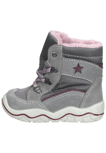 Pepino Stiefel Leder/Textil Grau/Rosa Warmfutter - surf4shoes