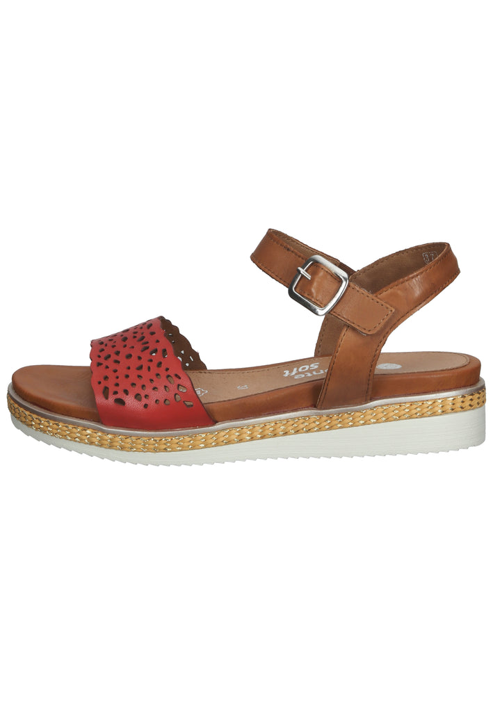 Remonte Sandalen Glattleder Rot/Braun - surf4shoes