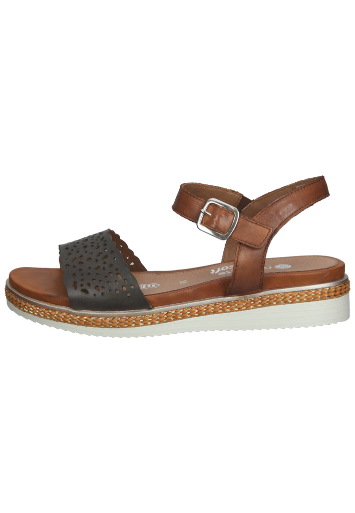 Remonte Sandalen Glattleder Braun/Grün - surf4shoes