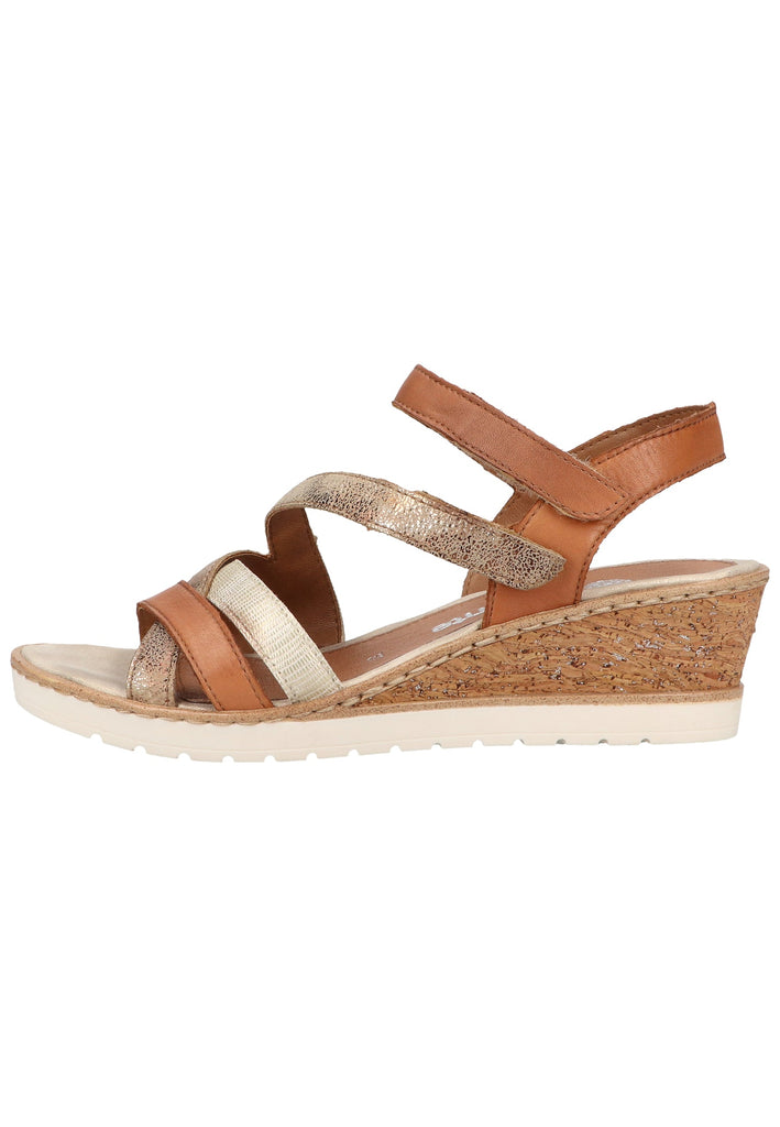 Remonte Sandalen Leder/Synthetik Braun/Weiß - surf4shoes