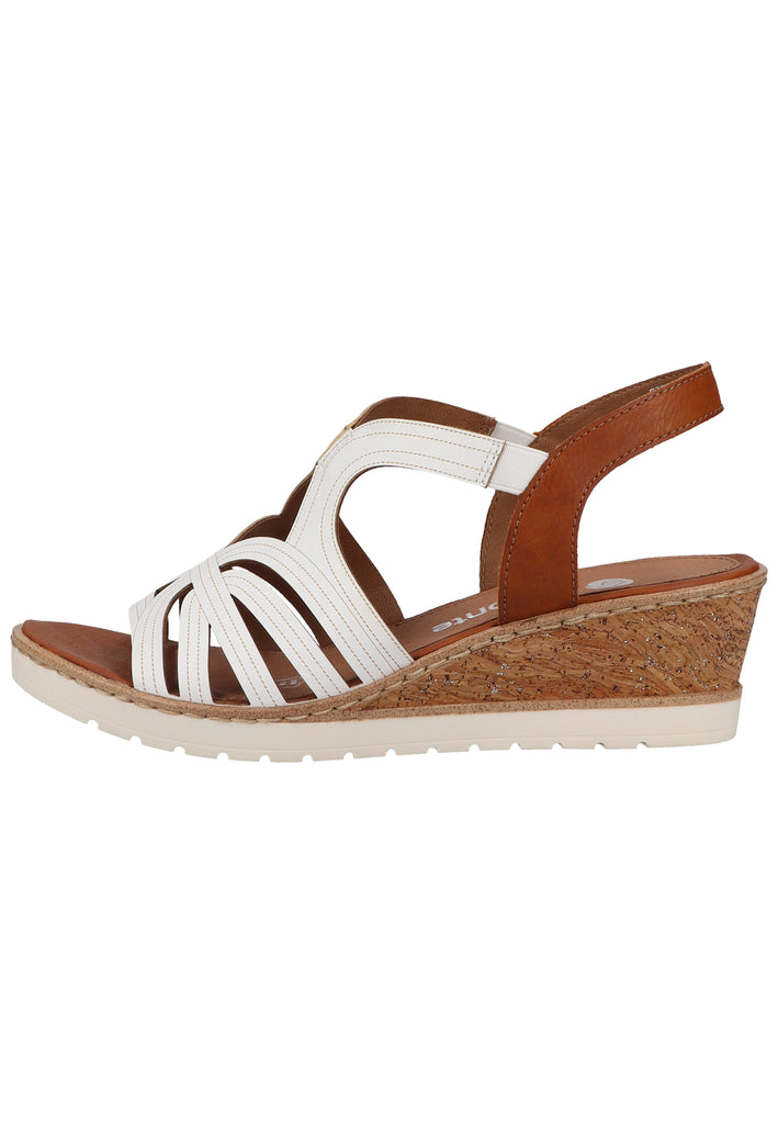 Remonte Sandalen Lederimitat Weiß/Braun - surf4shoes