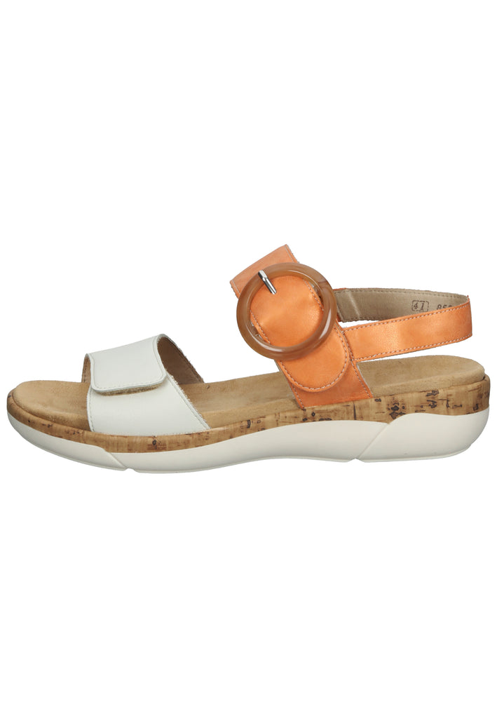 Remonte Sandalen Glattleder Weiß/Orange - surf4shoes