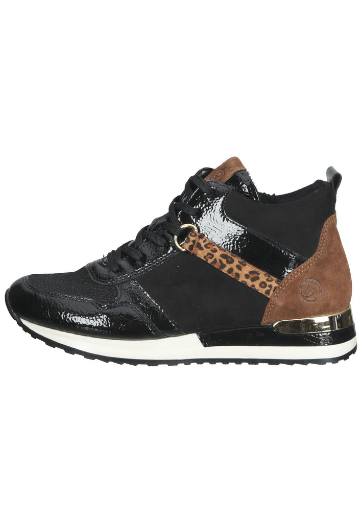 Remonte Sneaker Lederimitat Schwarz/Braun - surf4shoes