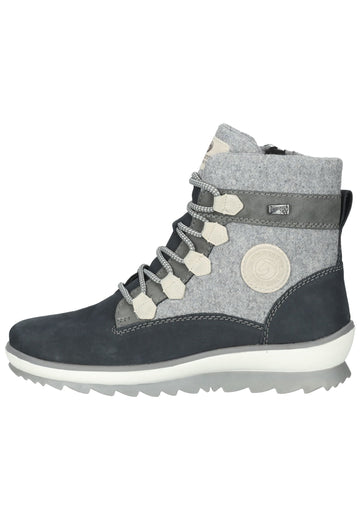 Remonte Stiefelette Lederimitat Blau/Grau Warmfutter - surf4shoes
