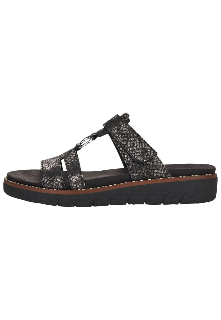 Remonte Pantoletten Lederimitat Schwarz - surf4shoes