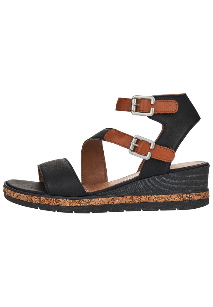 Remonte Sandalen Lederimitat Schwarz - surf4shoes