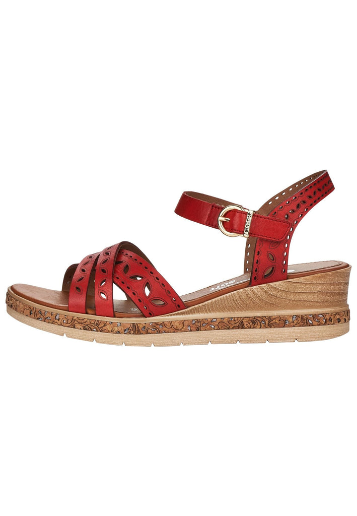 Remonte Sandalen Leder Rot - surf4shoes