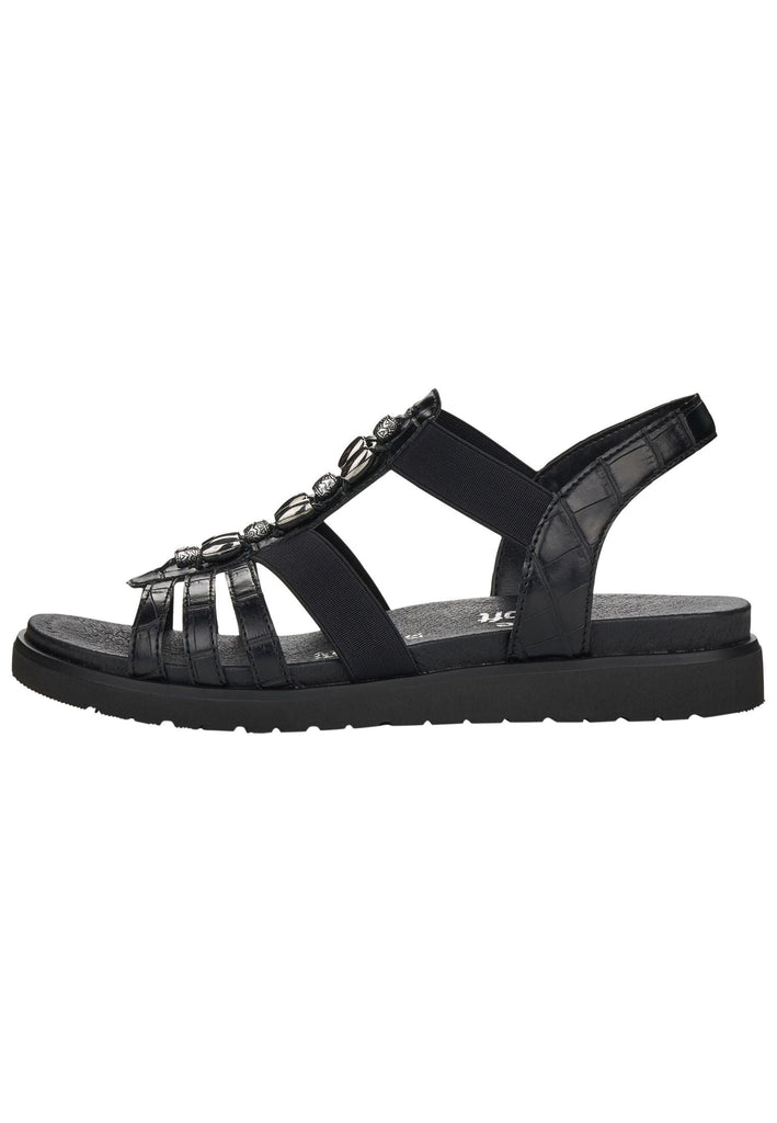 Remonte Sandalen Lederimitat Schwarz - surf4shoes
