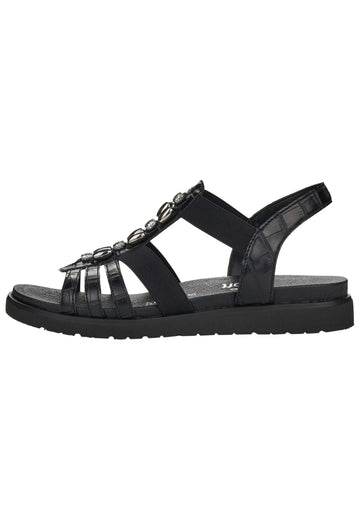 Remonte Sandalen Lederimitat Schwarz - surf4shoes