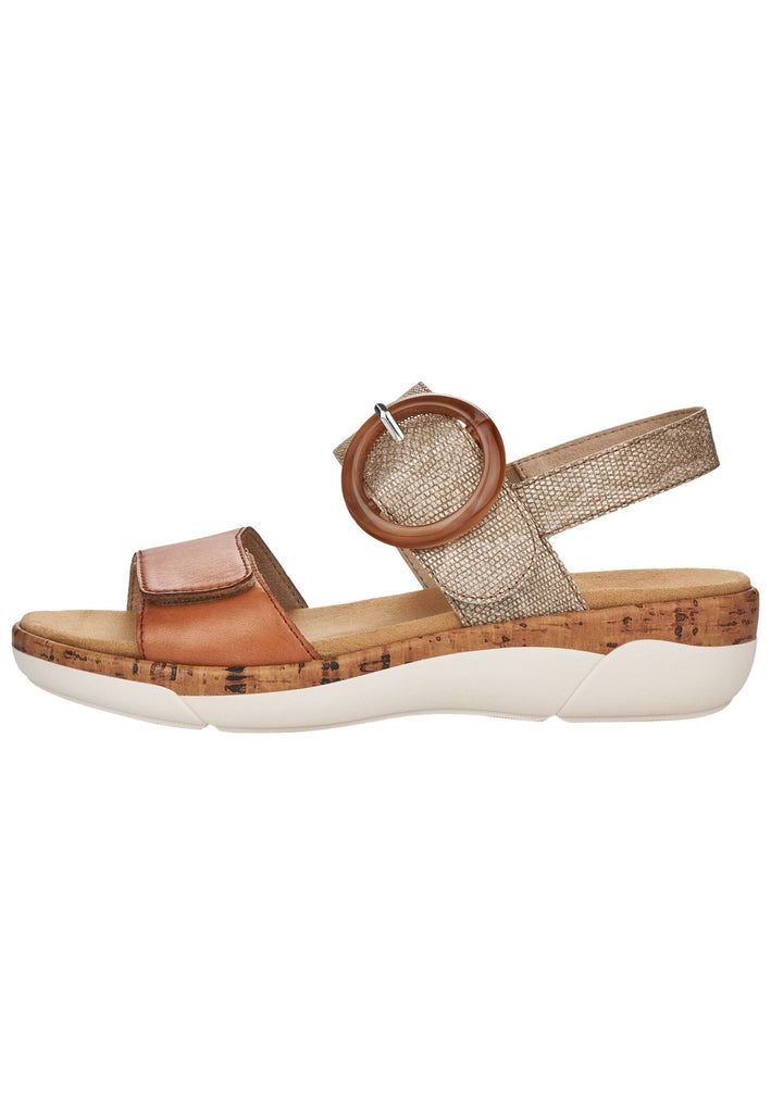 Remonte Sandalen Leder Braun/Grau - surf4shoes