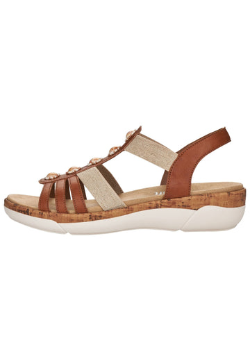 Remonte Sandalen Lederimitat Braun - surf4shoes