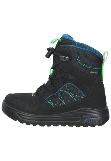 ecco Stiefel Nubukleder/Textil Schwarz/Grün Warmfutter - surf4shoes