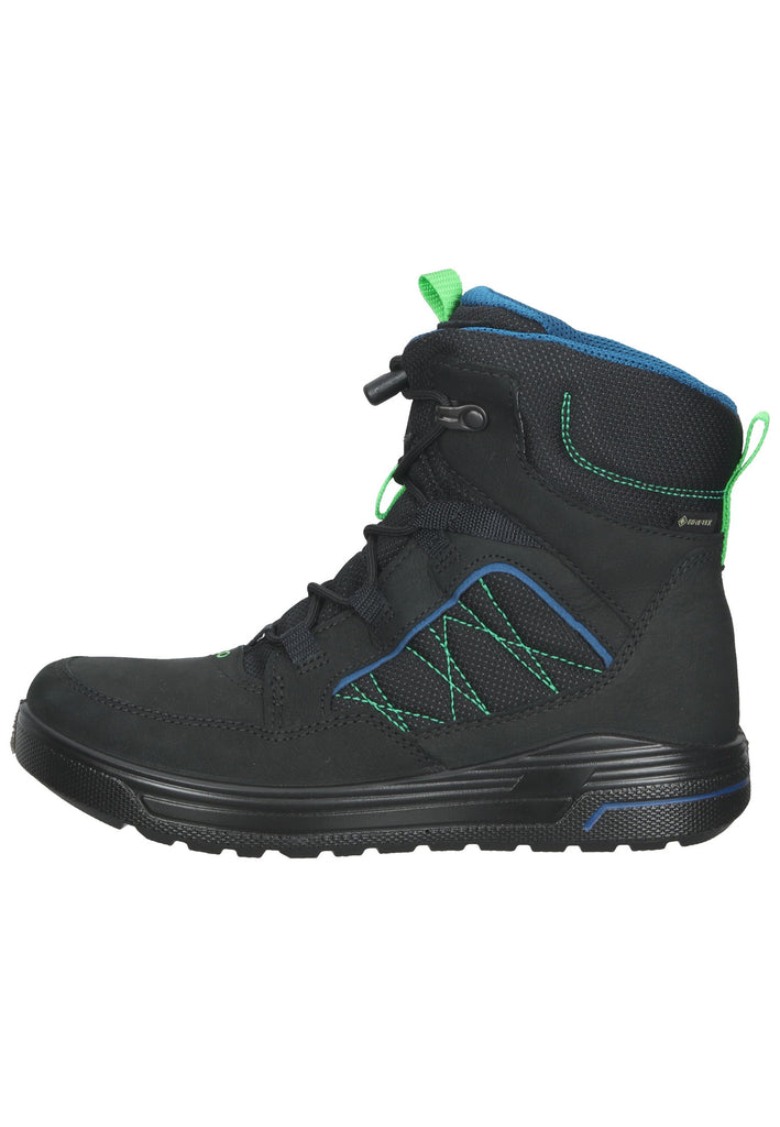 ecco Stiefelette Nubukleder/Textil Schwarz/Grün Warmfutter - surf4shoes