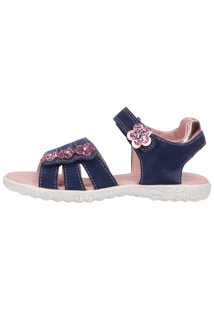Richter Sandalen Veloursleder/Textil Blau/Pink - surf4shoes