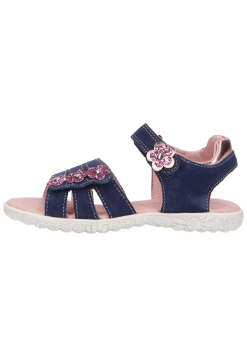 Richter Sandalen Veloursleder/Textil Blau/Pink - surf4shoes