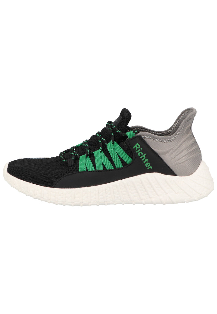 Richter Sneaker Lederimitat/Textil Schwarz/Grün - surf4shoes
