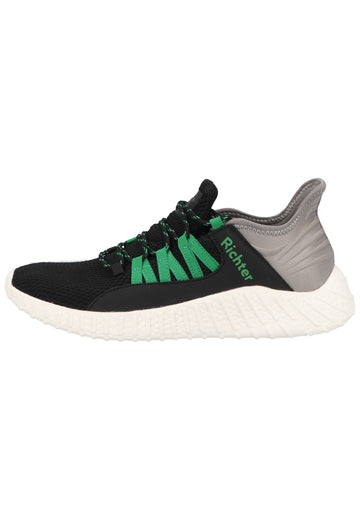 Richter Sneaker Lederimitat/Textil Schwarz/Grün - surf4shoes