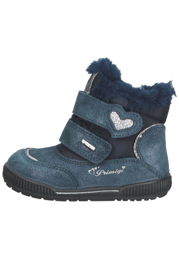 Primigi Stiefel Leder/Textil Schwarz/Blau Warmfutter - surf4shoes