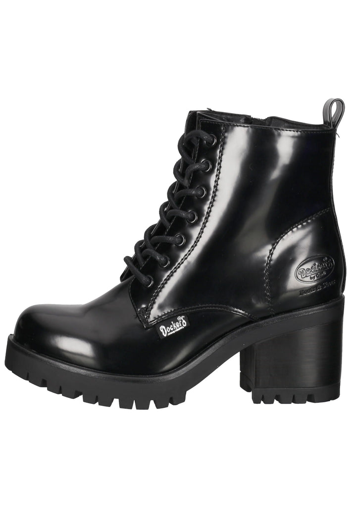 Dockers Stiefelette Lederimitat Schwarz Lack - surf4shoes