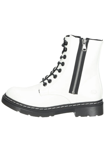 Dockers Stiefelette Lederimitat Weiß/Schwarz Warmfutter - surf4shoes