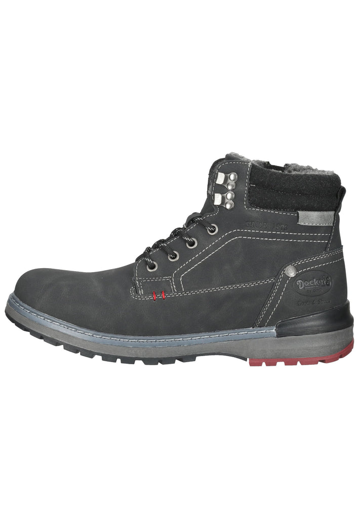 Dockers Stiefelette Lederimitat Schwarz/Grau Warmfutter - surf4shoes