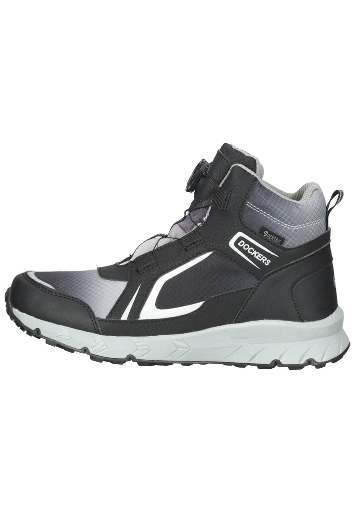 Dockers Stiefelette Lederimitat/Textil Schwarz/grau - surf4shoes