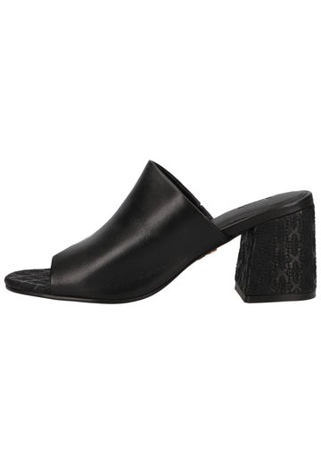 Bronx Pantoletten Leder Schwarz - surf4shoes