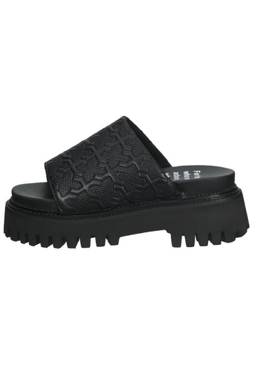 Bronx Pantoletten Leder Schwarz - surf4shoes