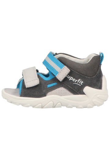 Superfit Sandalen Veloursleder/Textil Grau/Blau - surf4shoes