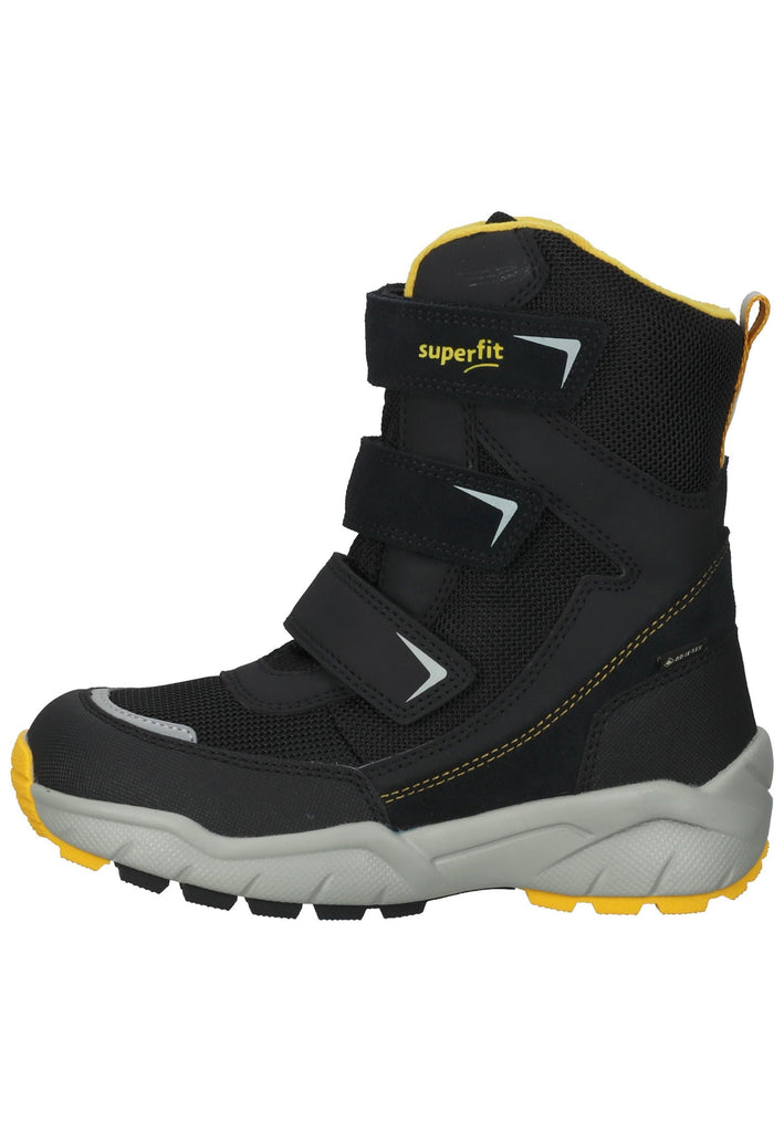 Superfit Stiefel Lederimitat/Textil Schwarz/Gelb Warmfutter - surf4shoes