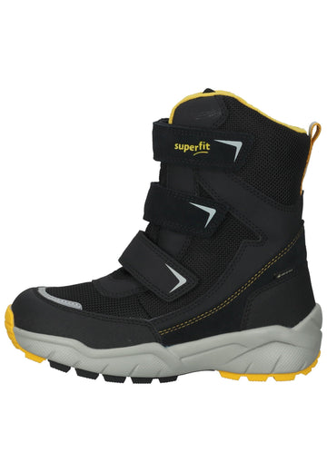 Superfit Stiefel Lederimitat/Textil Schwarz/Gelb Warmfutter - surf4shoes