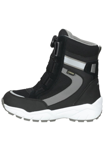 Superfit Stiefel Lederimitat Schwarz/Hellgrau Warmfutter - surf4shoes