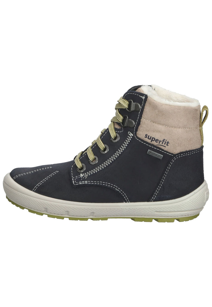 Superfit Stiefelette Leder/Synthetik Blau/Beige Warmfutter - surf4shoes