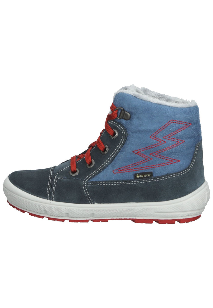 Superfit Sneaker Veloursleder Blau/Rot Warmfutter - surf4shoes