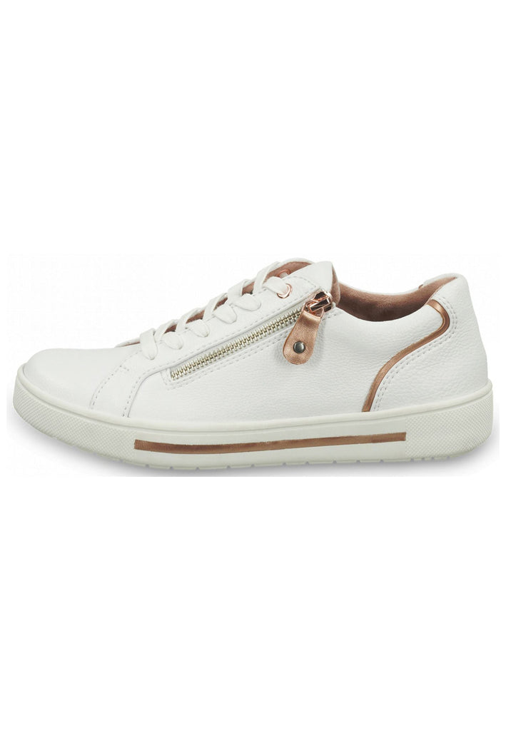 Jana Sneaker Lederimitat Weiß kombi - surf4shoes
